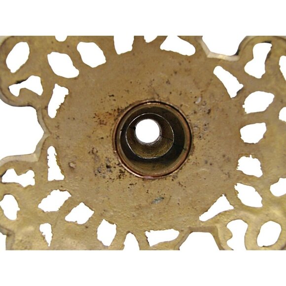 Ornate Small Brass Lamp Base Candlestick Holder Home Accents Vintage Retro 4x6" - Picture 11 of 12